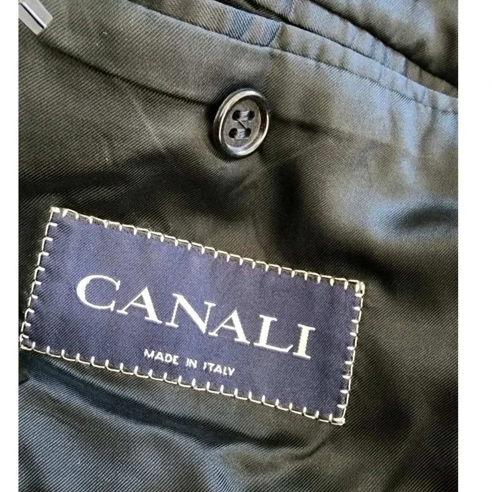 Canali Blazer Men US 44R (54R) Navy Blue Italian Wool Luxury Classic High End